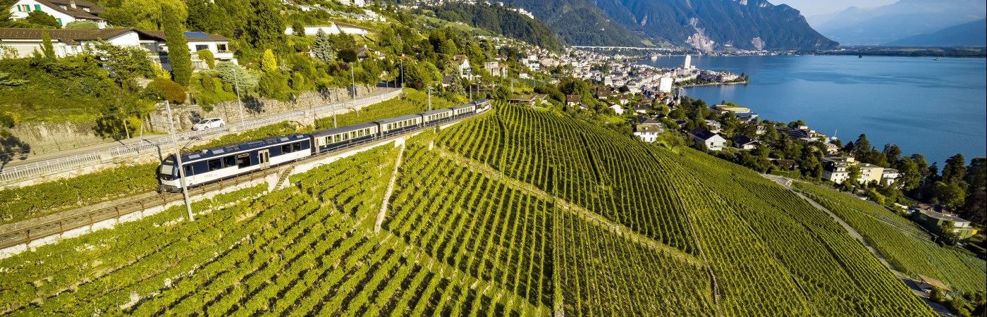 Train GoldenPass sur le lac Léman